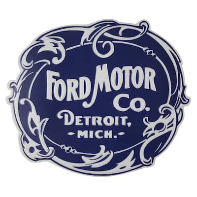 American Art Decor Vintage Ford Logo Embossed Metal Wall Decor Sign