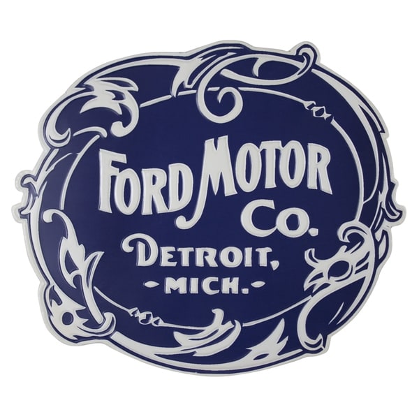American Art Decor Vintage Ford Logo Embossed Metal Wall Decor Sign