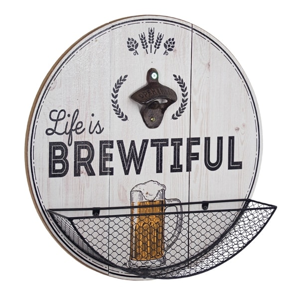 American Art Decor Life is Brewtiful Bottle Opener and Cap Catcher