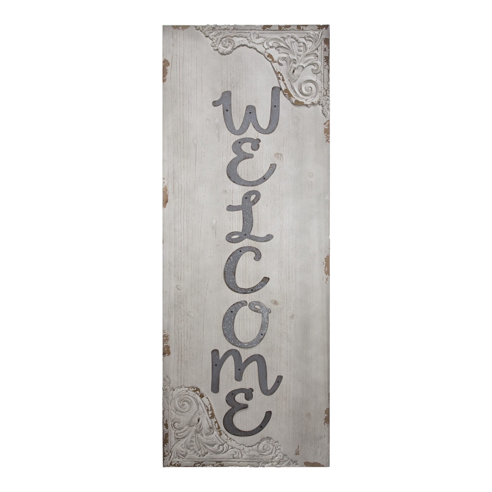 Shop American Art Decor Welcome Wood And Metal Vintage Sign Free