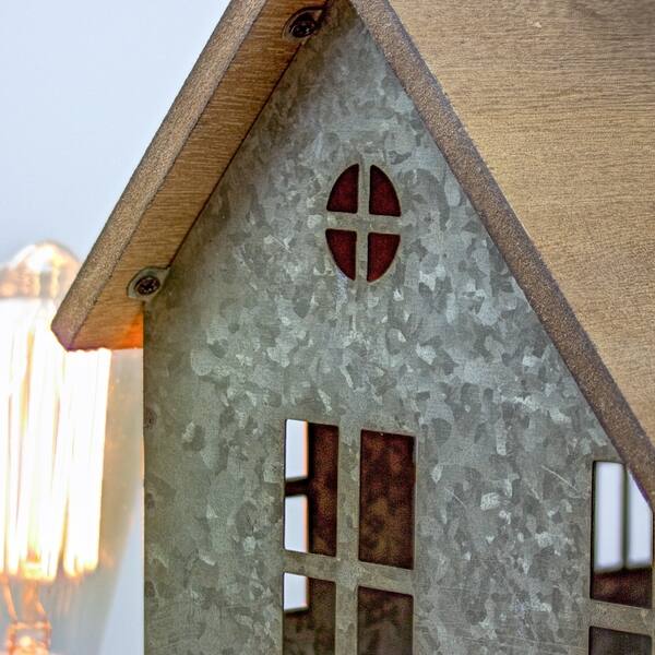 Shop American Art Decor Wood And Metal Schoolhouse Tabletop Decor