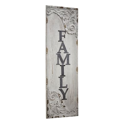 American Art Decor Family Wood and Metal Vintage Sign