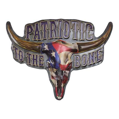 American Art Decor Patriotic to the Bone Embossed Metal Wall Decor