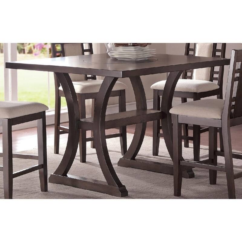 Grom Counter Height Lazy Susan Dining Table