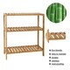 Kinbor 3-Tier Bamboo Bathroom Shelf Plant Flower Stand Tower Rack - Thumbnail 2