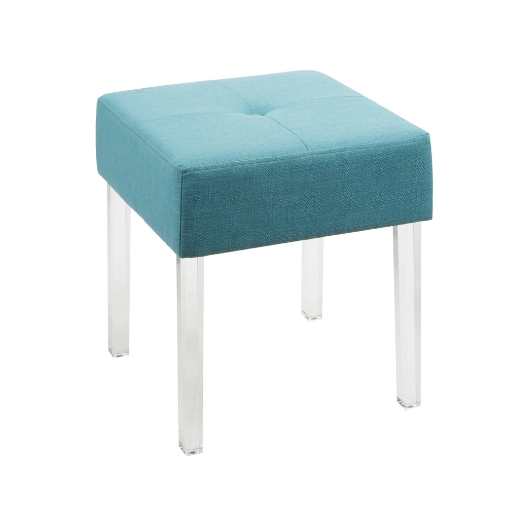 Cheyenne Everly Blue Upholstery Acrylic Leg Single Seat Bench