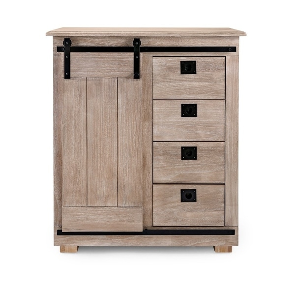 Shop Wooden Cabinet with Sliding Door and Four Drawers ...