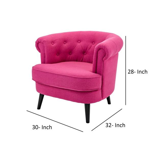 Shop Modern Style Comfortable Club Chair With Wooden Legs Pink