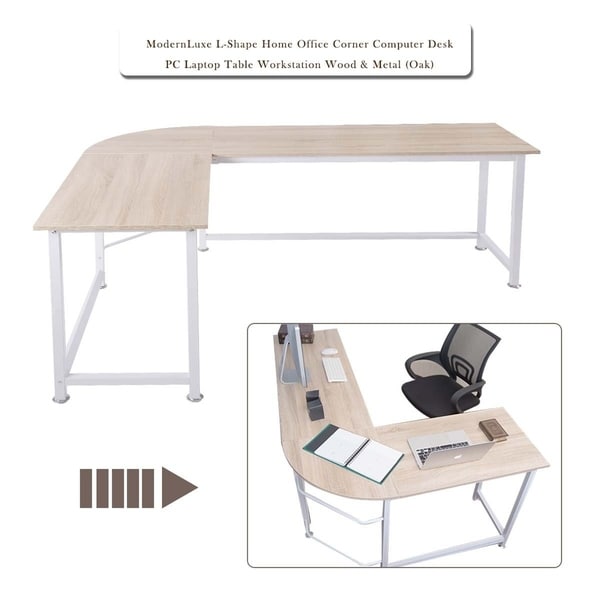 Modernluxe Home Office Table Corner L Shape Computer Desk Pc