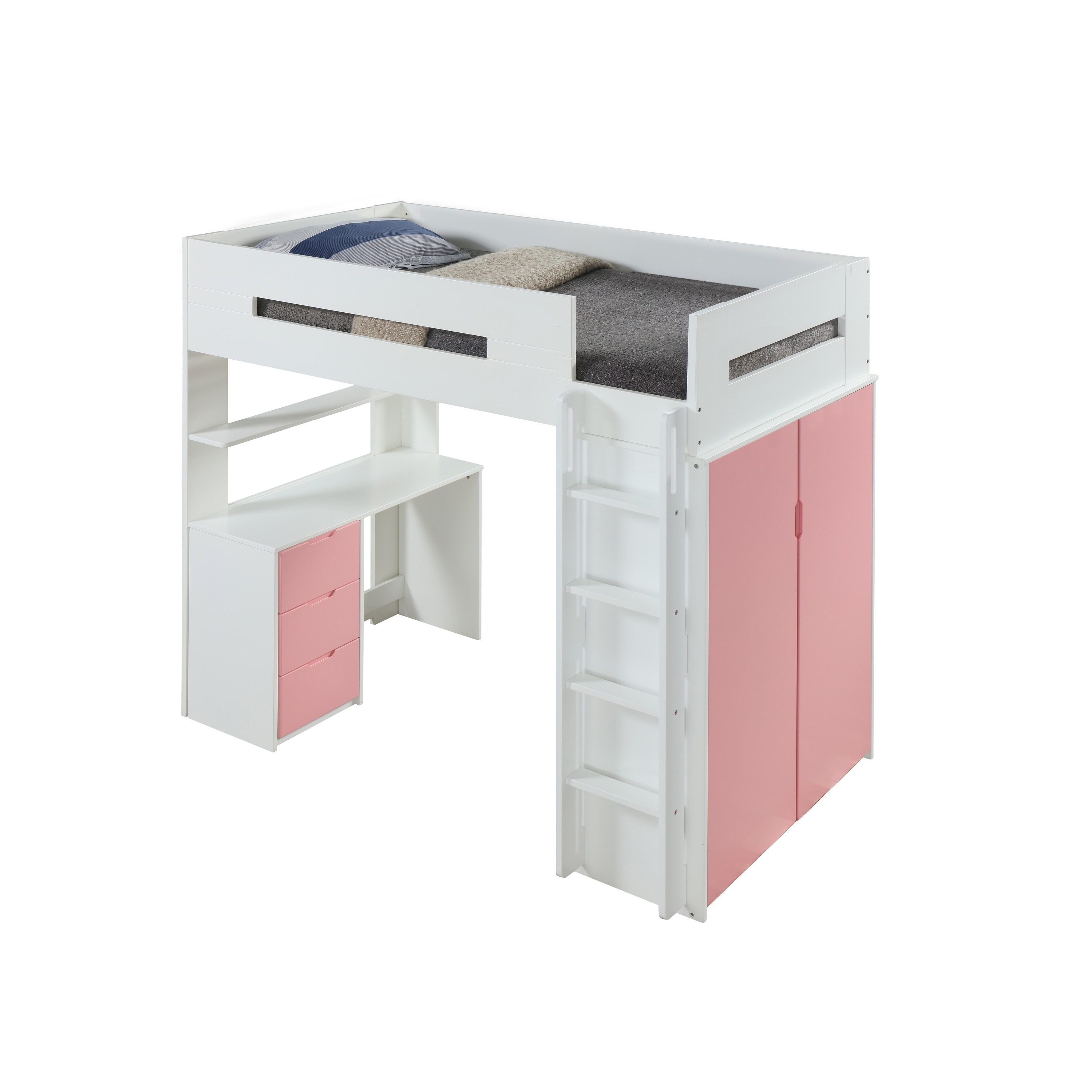 Acme Nerice Loft Bed White Pink On Sale Overstock 26055181