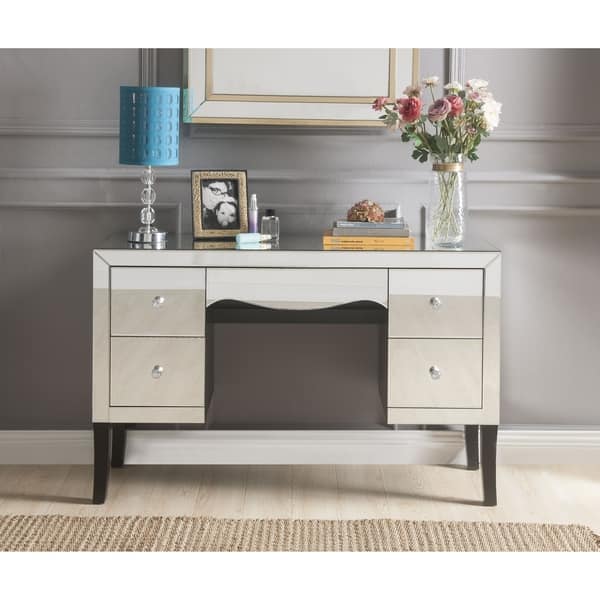 Shop Acme Ratana Vanity Desk Mirrored Free Shipping Today
