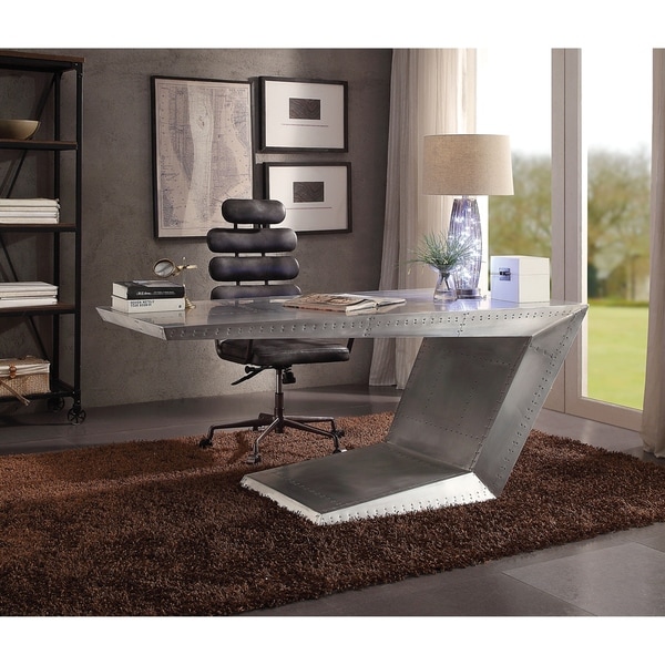 acme furniture brancaster aluminum patchwork desk