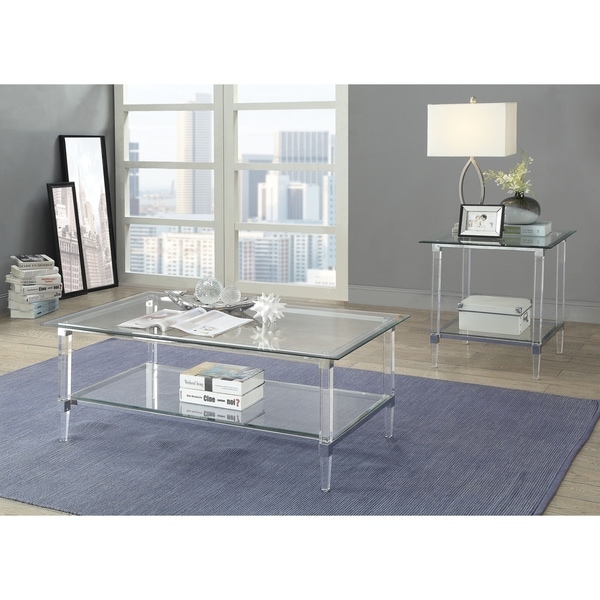 Shop ACME Polyanthus Coffee Table Clear Acrylic Chrome