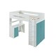 preview thumbnail 2 of 3, ACME Nerice Loft Bed, White & Teal