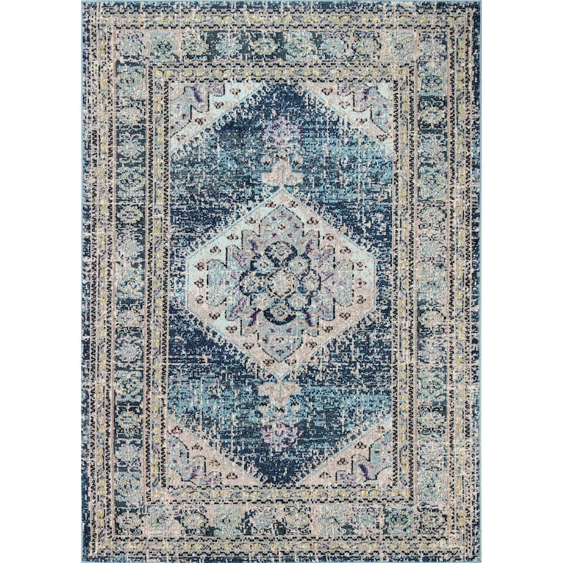 Bashian Eliza Teal Power Loomed Area Rug