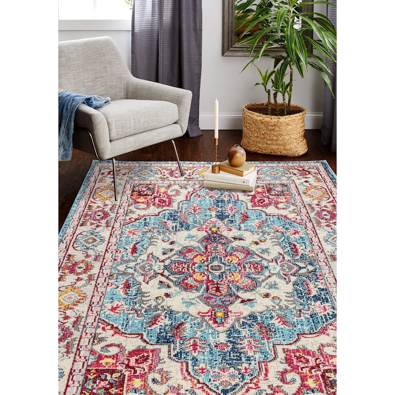 Bashian Bessemer Teal Power Loomed Area Rug