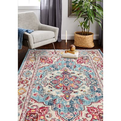 Bashian Bessemer Teal Power Loomed Area Rug