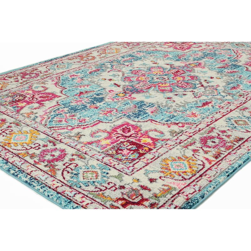 Bashian Bessemer Teal Power Loomed Area Rug