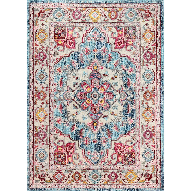 Bashian Bessemer Teal Power Loomed Area Rug