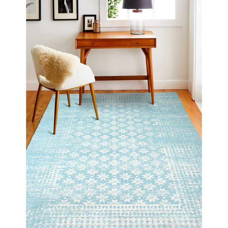Bashian Audrey Transitional Distressed Floral Dot Area Rug