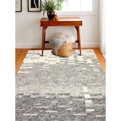 Bashian Hand Knotted Jolie Ivory/Grey Wool Rug