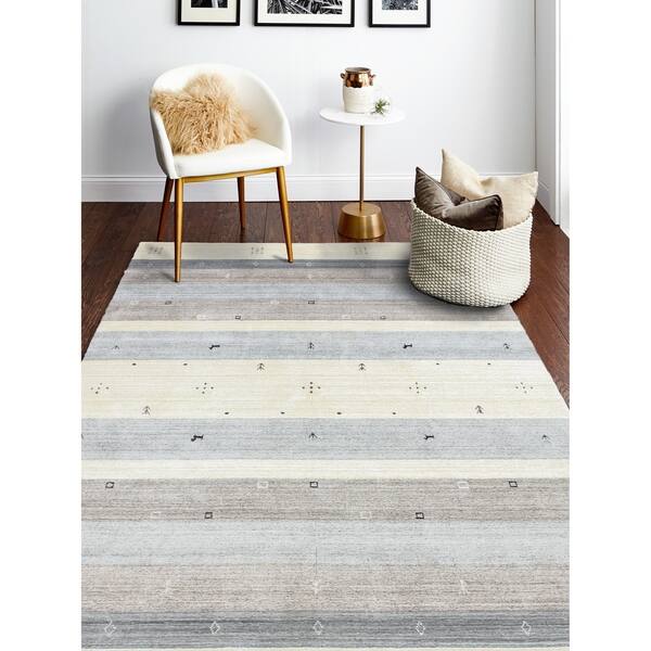 Bashian Collection Hand Tufted Wool & Viscose Area Rug 8' x 8' Grey Bashian Collection Hand Tufted Wool & Viscose Area Rug 8' x 8' Grey