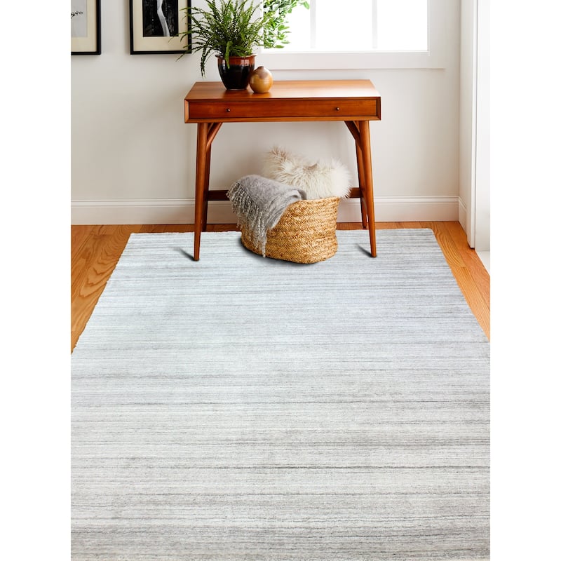 Bashian Hand Loomed Zaha Wool And Viscose Rug - 5'6" x 8'6" - Marble