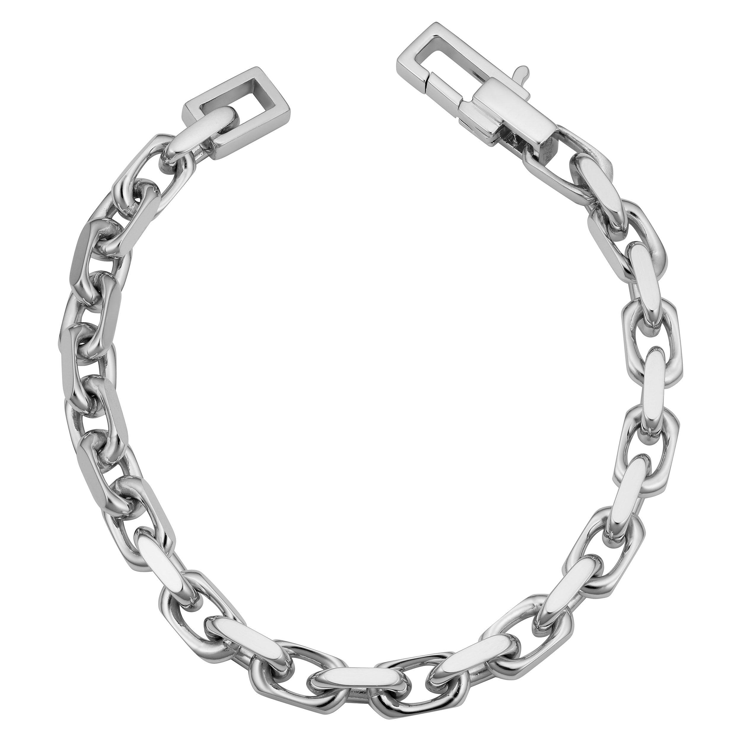 Best Birthday Gift Sterling Silver Rhodium Plated 7.5inch Fancy Link Bracelet