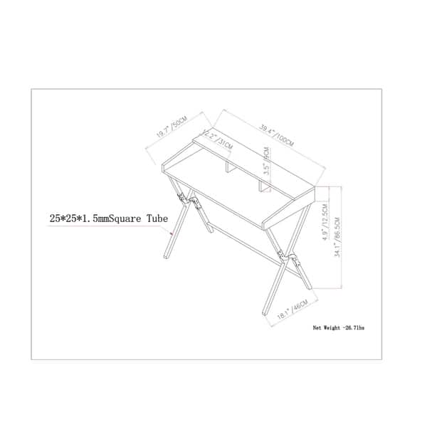 Shop Wyndenhall Claire Modern Industrial 39 Inch Wide Scissor Desk