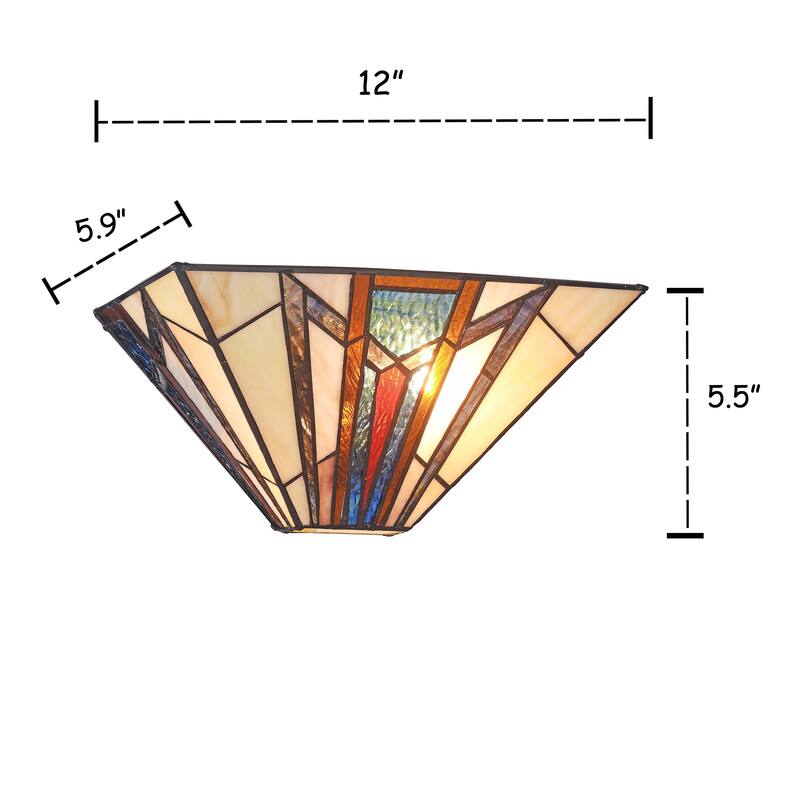 Tiffany Style Mission Design 1-light Textured Black Wall Sconce