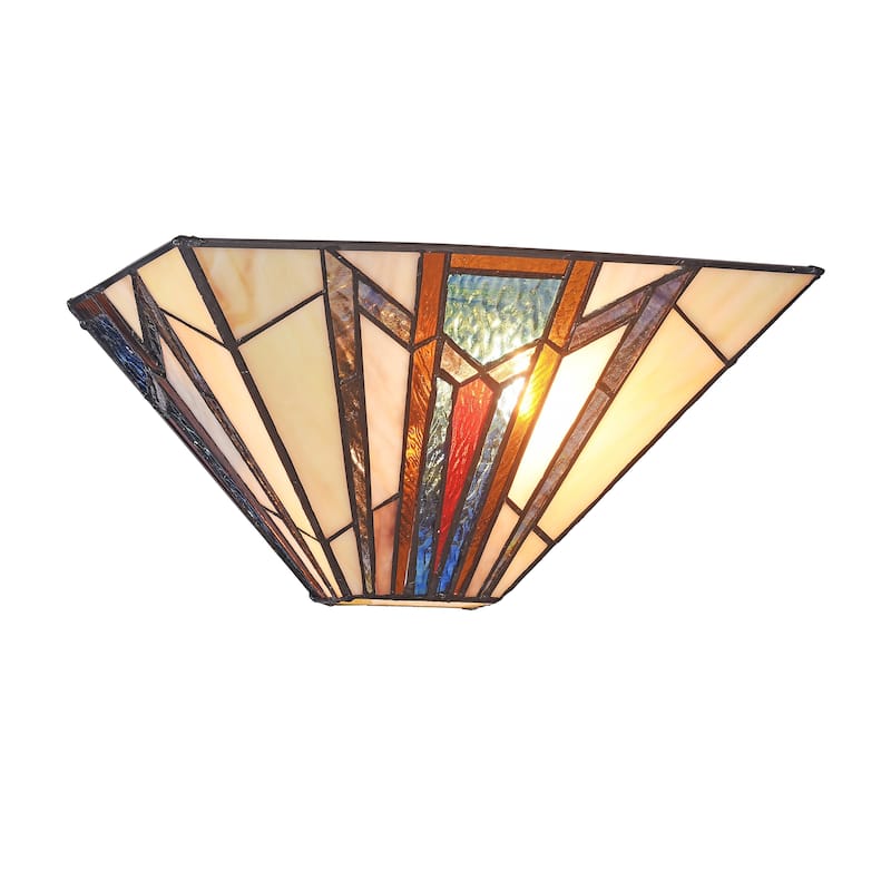 Tiffany Style Mission Design 1-light Textured Black Wall Sconce