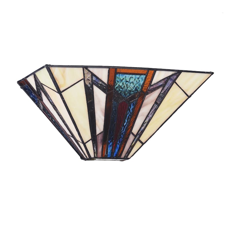 Tiffany Style Mission Design 1-light Textured Black Wall Sconce
