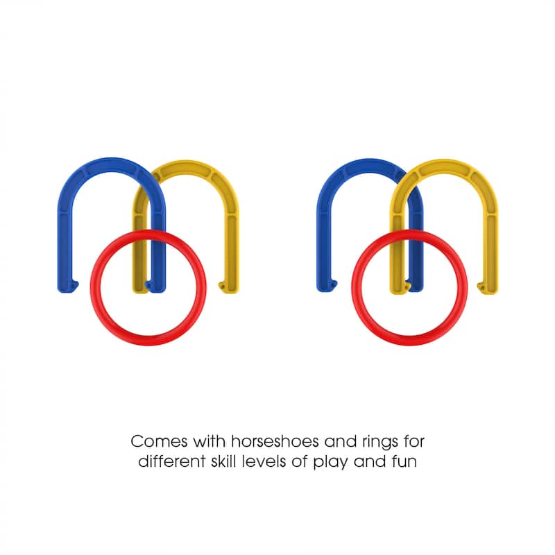 2 in 1 Horseshoe & Ring Toss Outdoor Combo by Hey Play