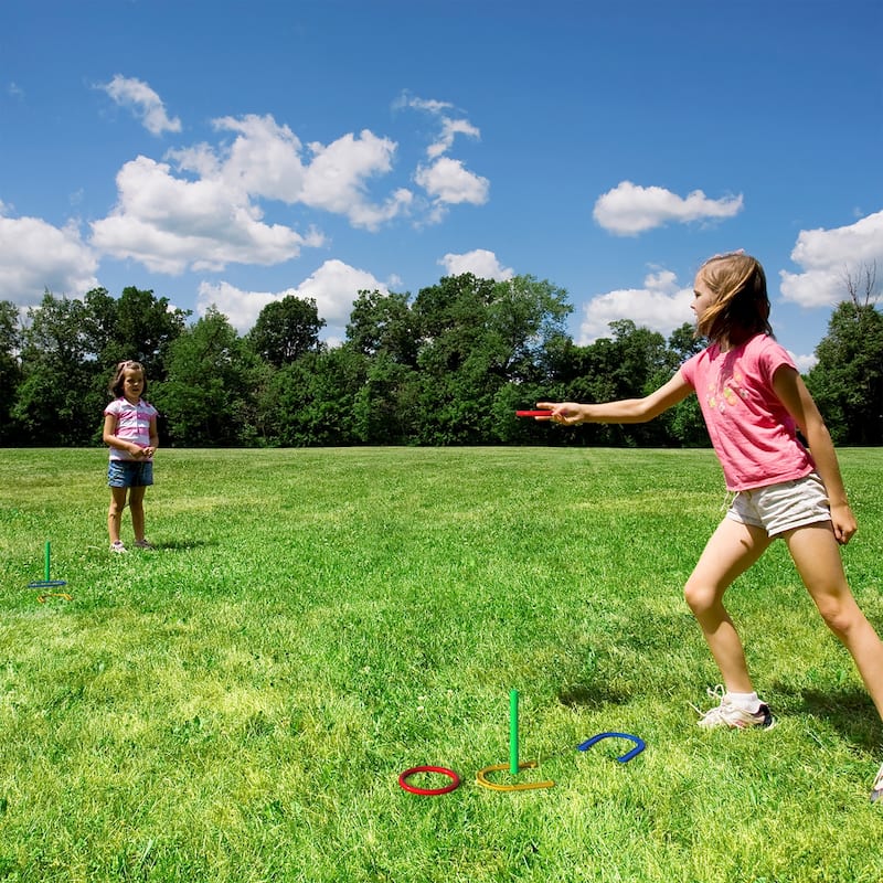 2 in 1 Horseshoe & Ring Toss Outdoor Combo by Hey Play