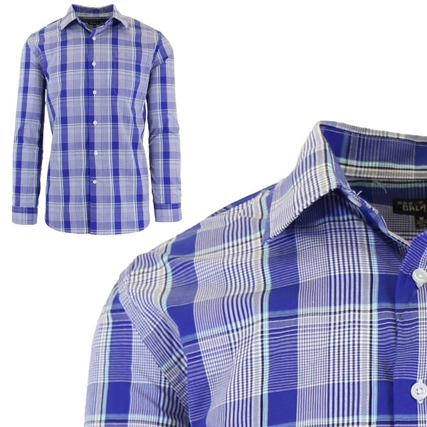 Galaxy by Harvic Men's Long Sleeve Slim-Fit Casual Cotton Dress Shirts. Opens flyout.