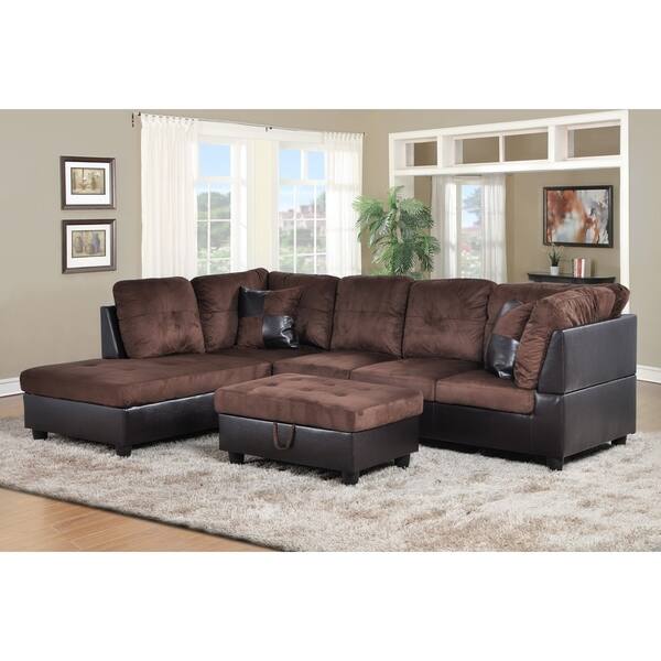 Shop Aycp Furniture L Shape Sectional Sofa With Storage Ottoman