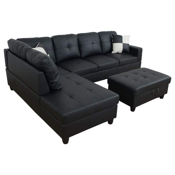 Shop Aycp Furniture L Shape Sectional Sofa With Storage Ottoman
