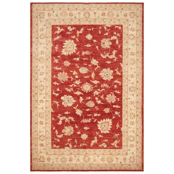 Handmade Vegetable Dye Oushak Wool Rug (Afghanistan) - 5'9 x 8'6
