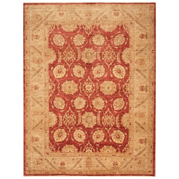 Handmade Vegetable Dye Oushak Wool Rug (Afghanistan) - 6'9 x 8'5