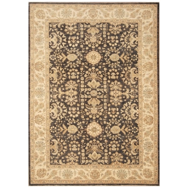 Handmade Vegetable Dye Oushak Wool Rug (Afghanistan) - 6' x 8'7