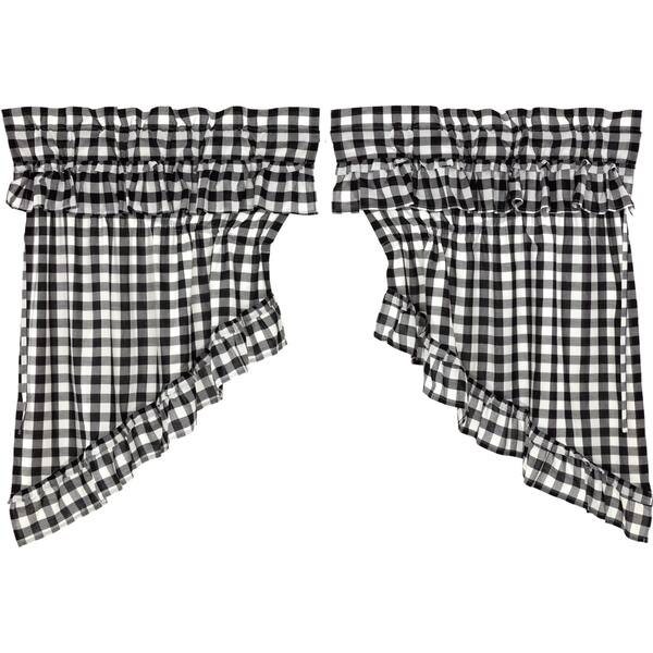 Shop Annie Buffalo Check Ruffled Prairie Swag Set Of 2 36x36x18