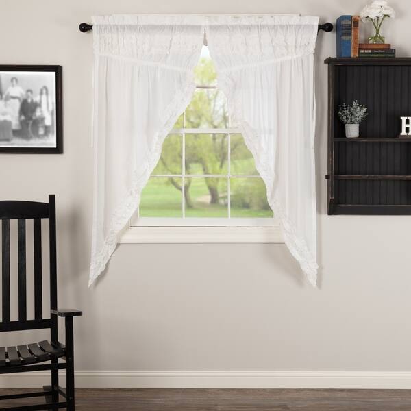 Shop White Ruffled Sheer Petticoat Prairie Short Panel Set Of 2