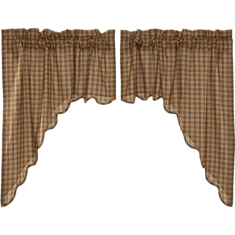 Green Rustic Kitchen Curtains VHC Cedar Ridge Swag - Swag 36x36x16