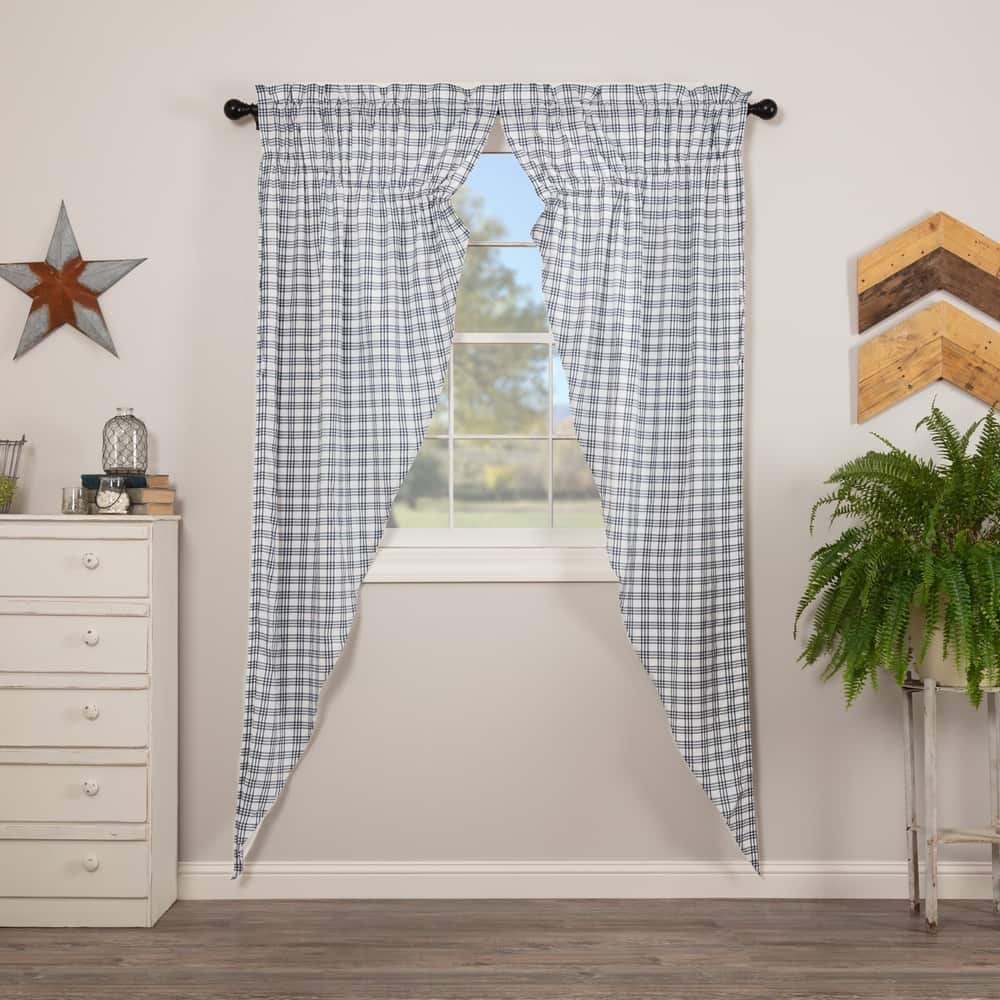 Sawyer Mill Plaid Prairie Long Panel Set of 2 - Prairie Panel 84x36 - Prairie Panel 84x36