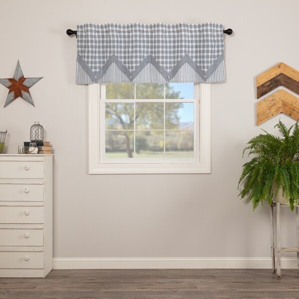 Shop Farmhouse Kitchen Curtains VHC Sawyer Mill Valance Rod Pocket