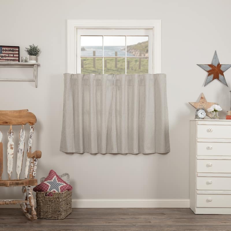 Hatteras Seersucker Blue Ticking Stripe Tier Set of 2 - 36x36