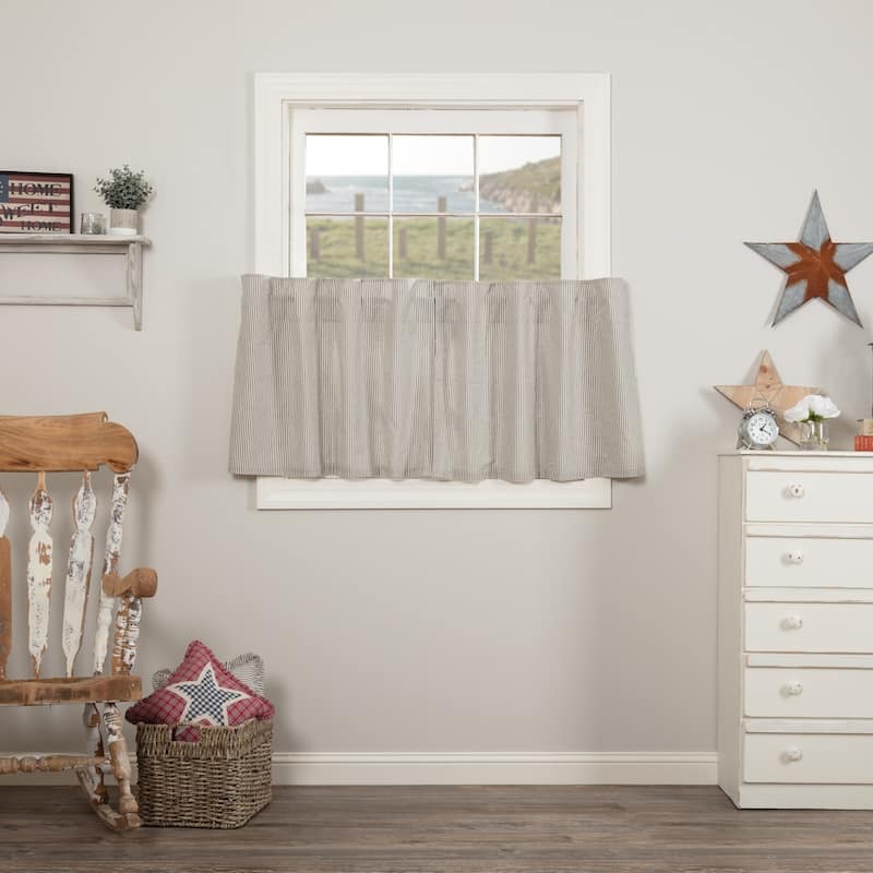Hatteras Seersucker Blue Ticking Stripe Tier Set of 2 - 24x36