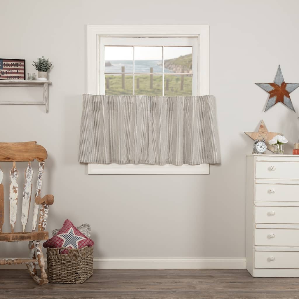 Hatteras Seersucker Blue Ticking Stripe Tier Set of 2