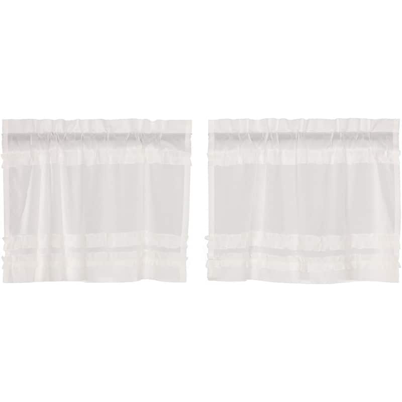 White Ruffled Sheer Petticoat Tier Set of 2