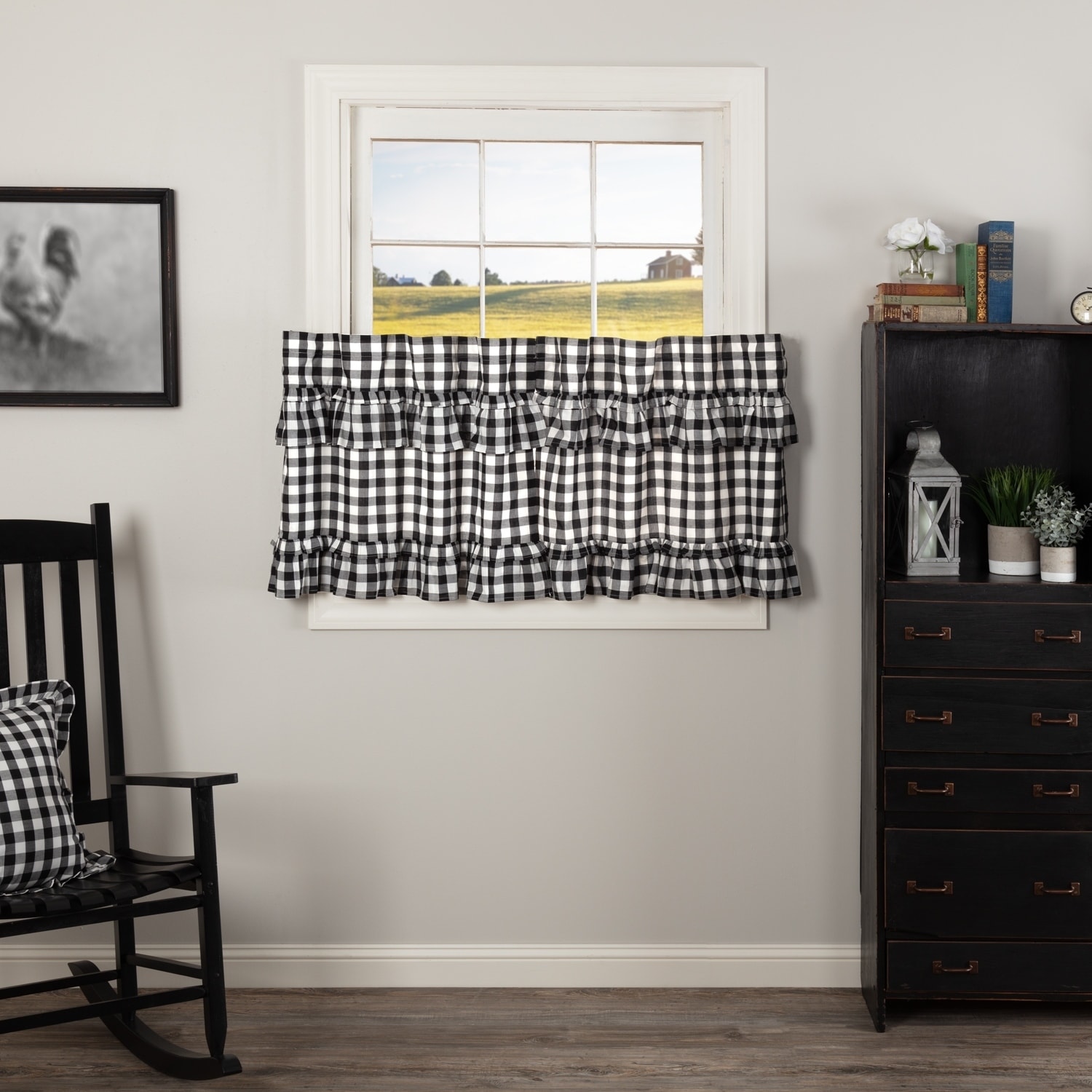 Black and White Buffalo Plaid Mason Jars, Buffalo Check Kitchen